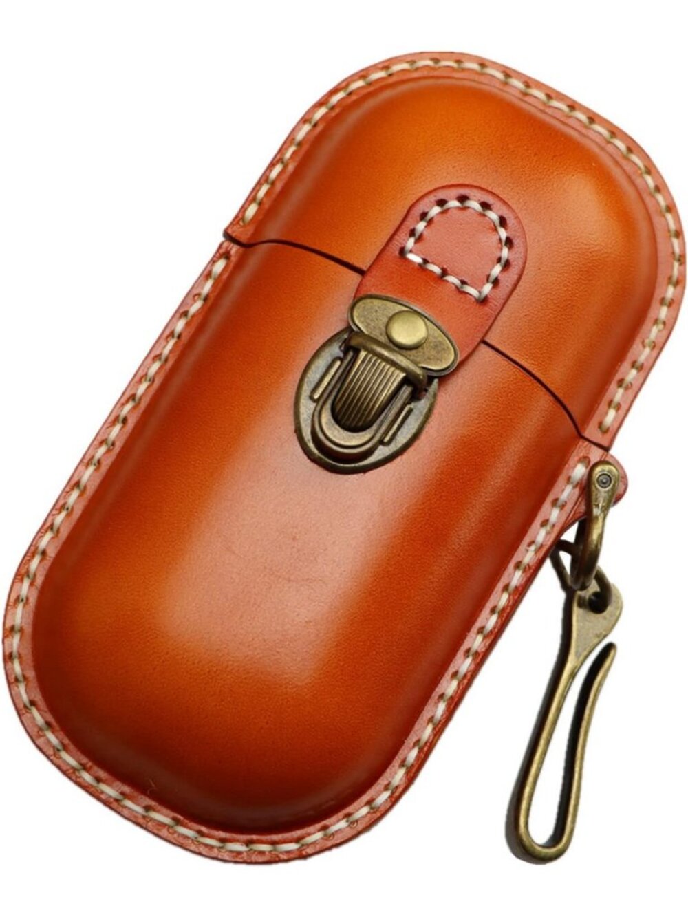 Handmade Leather Eyeglass Case - Hard Shell Retro Design for Sunglasses